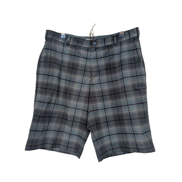 Nike Golf Mens Plaid Dri-Fit Shorts 36 Blue & Gray Lightweight Performance Fabri - Picture 1 of 9